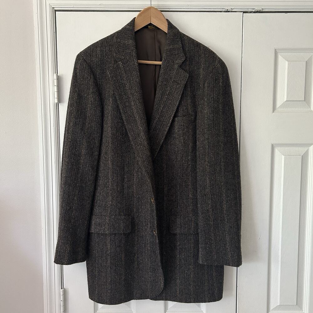 Vintage Men’s Palm Beach Tweed Blazer Union Made USA Size 44L Long EUC Brown